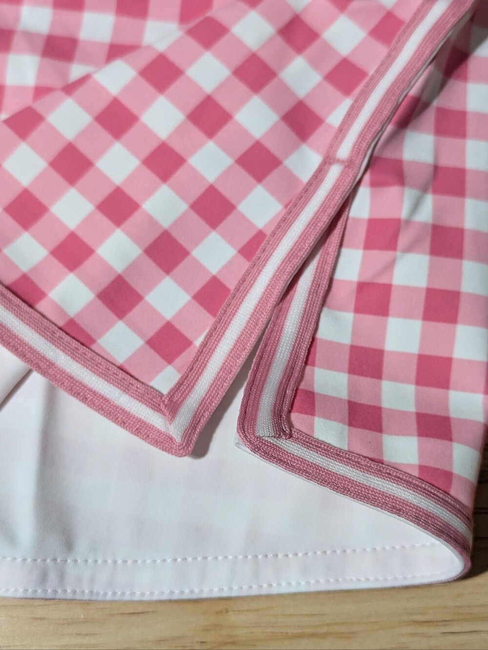 Tuckernuck Karrie Golf Skirt Medium Pink Gingham 16” Preppy Stretch Skort NWT - Picture 11 of 14